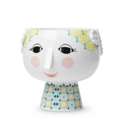 BJØRN WIINBLAD Bjørn Wiinblad Eva Potteskjuler På Fot 15,5cm Hvit m/Dekorasjon Best