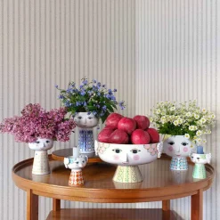 BJØRN WIINBLAD Bjørn Wiinblad Eva Vase 18,5cm Blå New