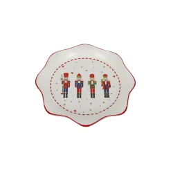 CHRISTIANIA 1739 Juletid Asjett 21cm Tinnsoldater Bølgekant Rød