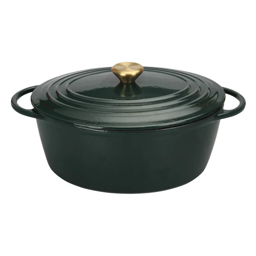 CHRISTIANIA 1739 Støpejern Oval Støpejernsgryte 5L Grønn Best