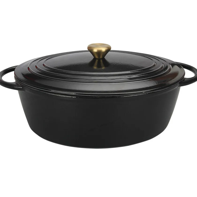 CHRISTIANIA 1739 Støpejern Oval Støpejernsgryte 7L Sort Hot