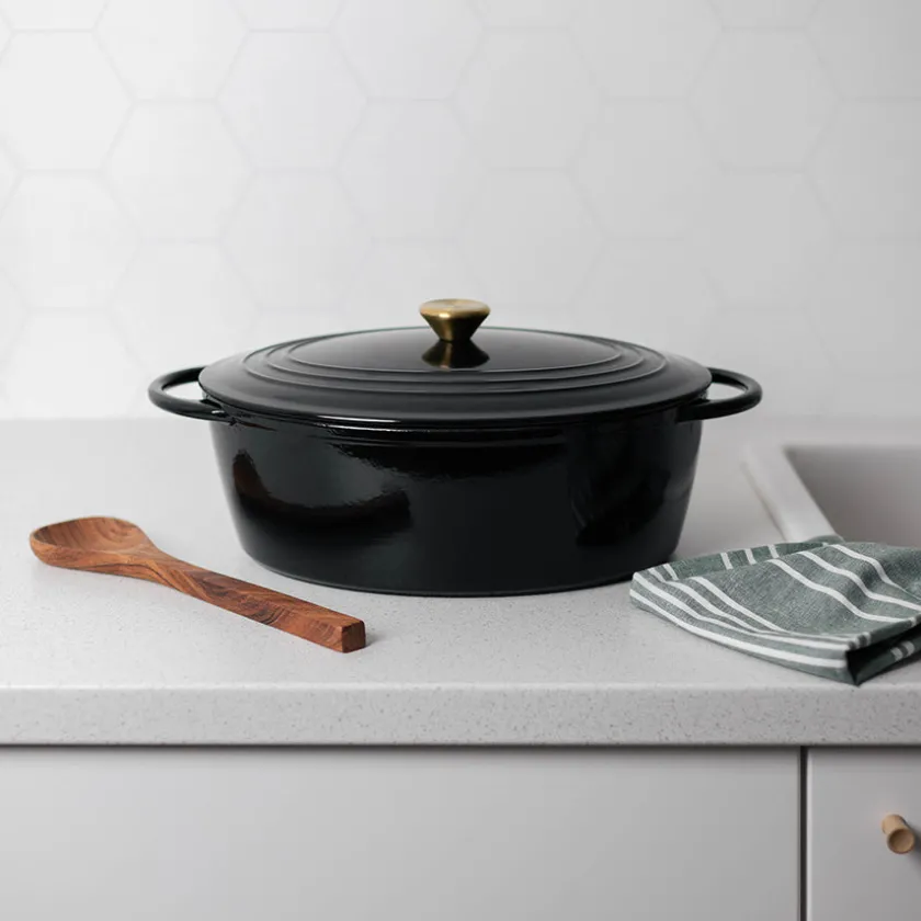 CHRISTIANIA 1739 Støpejern Oval Støpejernsgryte 7L Sort Hot