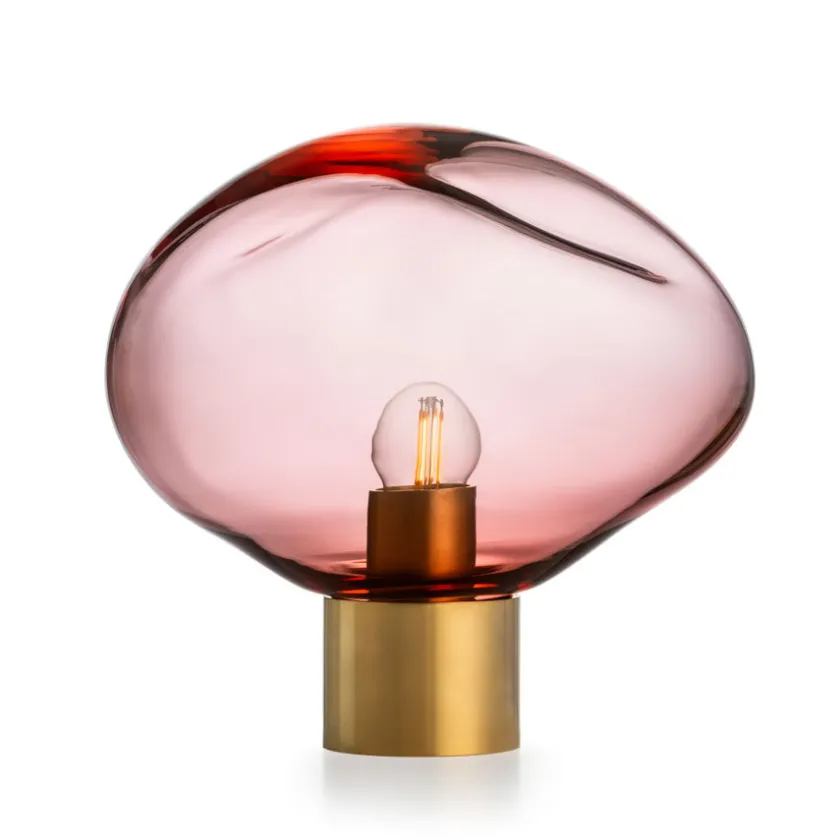 HADELAND GLASSVERK Crystal Stone Bordlampe Morgenrød Outlet