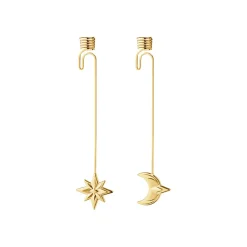GEORG JENSEN Julepynt 2024 Lysholder Sett Måne & Stjerne 18kt Forgylt New