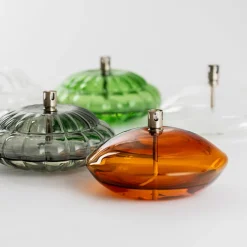 HADELAND GLASSVERK Aurora Oljelampe Amber Clearance