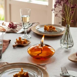 HADELAND GLASSVERK Aurora Oljelampe Amber Clearance