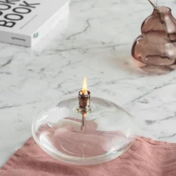 HADELAND GLASSVERK Aurora Oljelampe Klar New