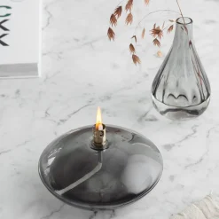 HADELAND GLASSVERK Aurora Oljelampe Røkgrå Outlet