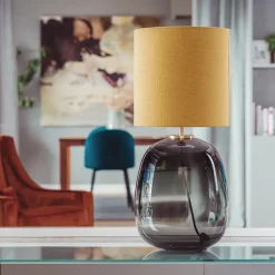 HADELAND GLASSVERK Austra Bordlampe Røkgrå New