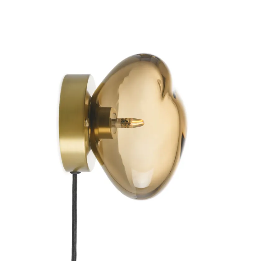 HADELAND GLASSVERK Crystal Stone Vegglampe New