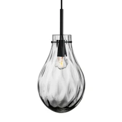 HADELAND GLASSVERK Dråpe Dobbeltoptikk Pendellampe Lys Røkgrå Clearance