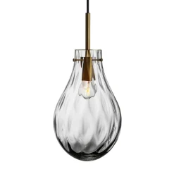 HADELAND GLASSVERK Dråpe Dobbeltoptikk Pendellampe Lys Røkgrå Clearance