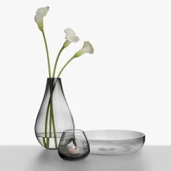 HADELAND GLASSVERK Dråpe Vase 290mm Røkgrå Discount