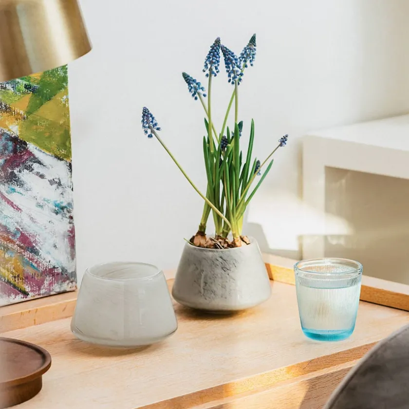 HADELAND GLASSVERK Dugg Lyslykt 8,5cm Grå New