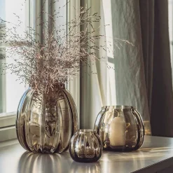 HADELAND GLASSVERK Ella Lyslykt 90mm Kakao Hot