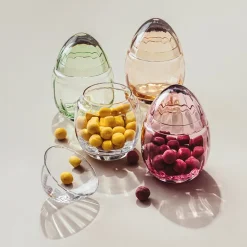 HADELAND GLASSVERK Glassegg m/Lokk Rosa 15cm Best