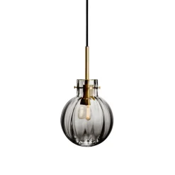 HADELAND GLASSVERK Krystallkule Taklampe Optikk Røkgrå Sale