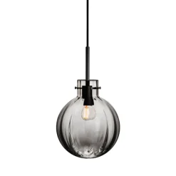 HADELAND GLASSVERK Krystallkule Taklampe Optikk Røkgrå Sale