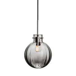 HADELAND GLASSVERK Krystallkule Taklampe Optikk Røkgrå Sale