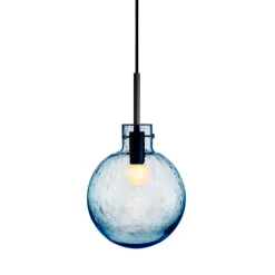 HADELAND GLASSVERK Krystallkule Taklampe Soda Stålblå Clearance