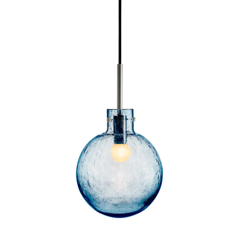 HADELAND GLASSVERK Krystallkule Taklampe Soda Stålblå Clearance