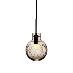 HADELAND GLASSVERK Krystallkule Taklampe