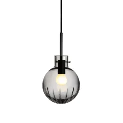 HADELAND GLASSVERK Krystallkule Taklampe Stor Stjerne Røkgrå Hot