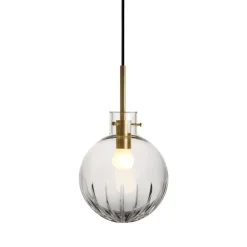 HADELAND GLASSVERK Krystallkule Taklampe Stor Stjerne Klar