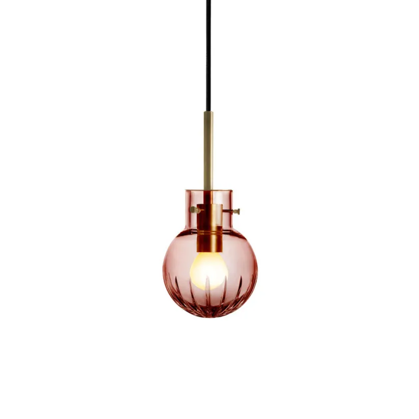 HADELAND GLASSVERK Krystallkule Taklampe Stor Stjerne Morgenrød Best