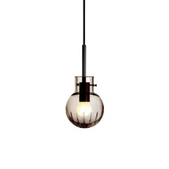 HADELAND GLASSVERK Krystallkule Taklampe Stor Stjerne Kakao Clearance