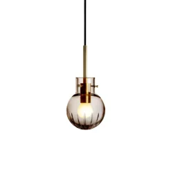 HADELAND GLASSVERK Krystallkule Taklampe Stor Stjerne Kakao Clearance