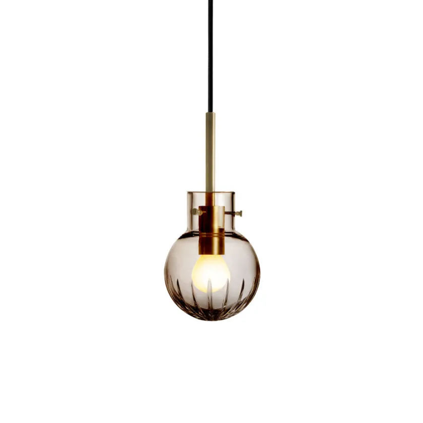 HADELAND GLASSVERK Krystallkule Taklampe Stor Stjerne Kakao Clearance