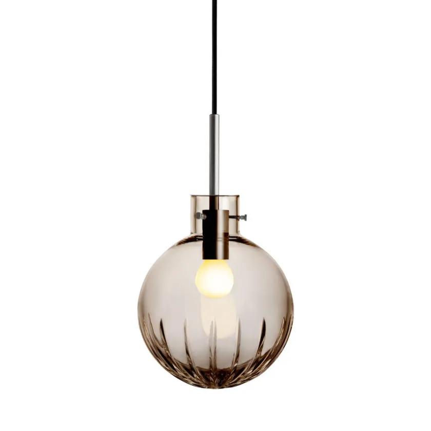 HADELAND GLASSVERK Krystallkule Taklampe Stor Stjerne Kakao Clearance