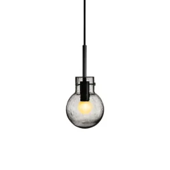 HADELAND GLASSVERK Krystallkule Taklampe Soda Røkgrå Clearance