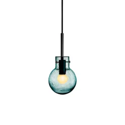 HADELAND GLASSVERK Krystallkule Taklampe Soda Blågrønn Outlet