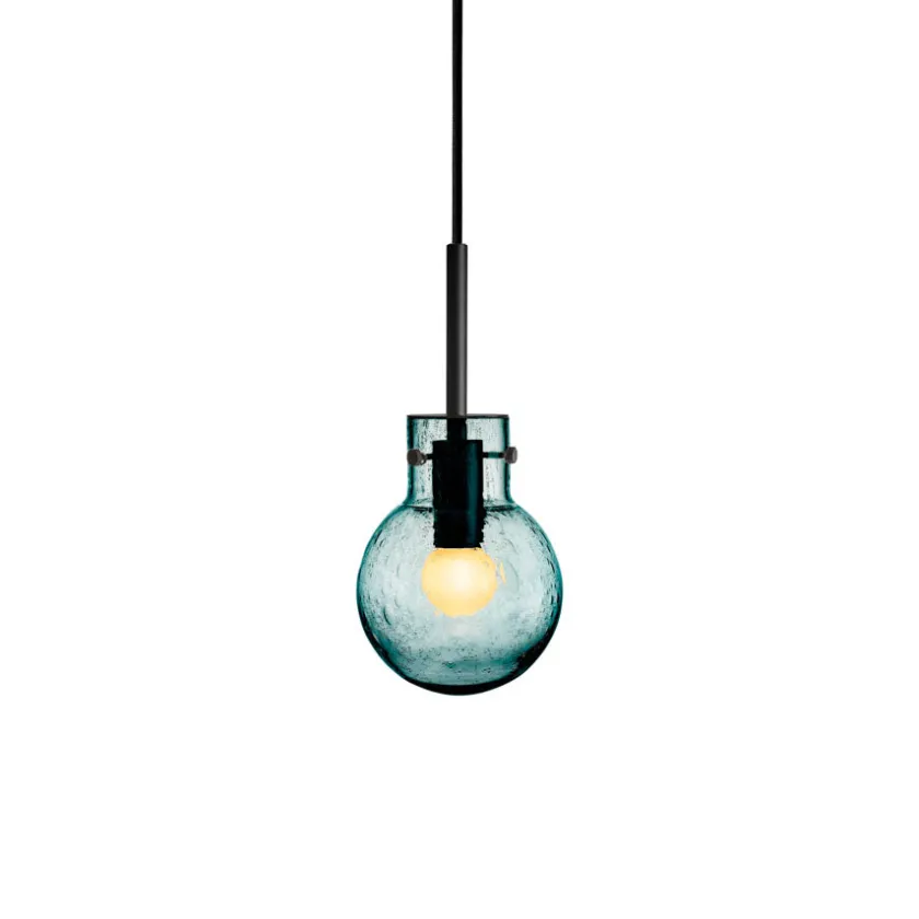 HADELAND GLASSVERK Krystallkule Taklampe Soda Blågrønn Outlet