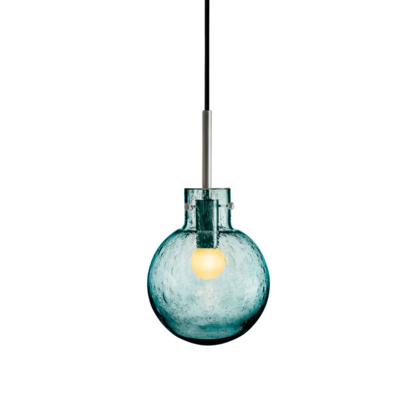 HADELAND GLASSVERK Krystallkule Taklampe Soda Blågrønn Outlet