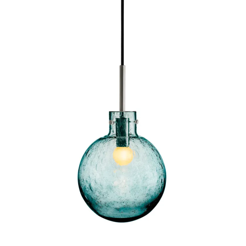 HADELAND GLASSVERK Krystallkule Taklampe Soda Blågrønn Outlet