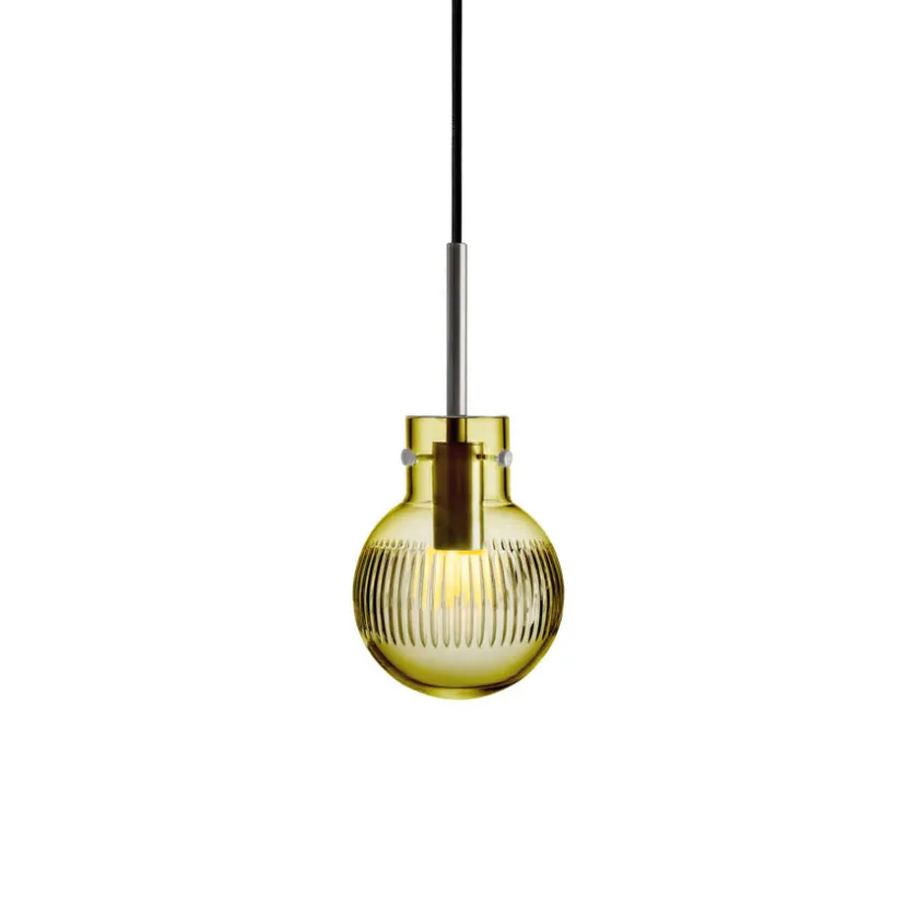 HADELAND GLASSVERK Krystallkule Taklampe Skjær Oliven Hot