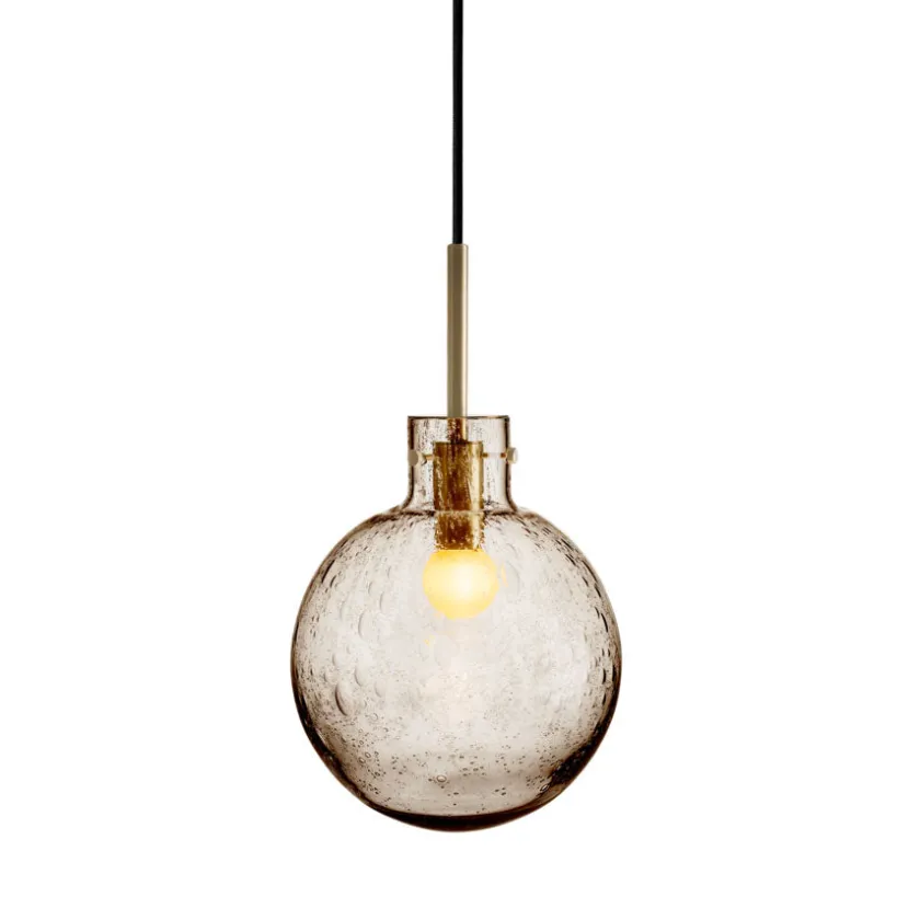 HADELAND GLASSVERK Krystallkule Taklampe Soda Kakao