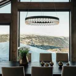 HADELAND GLASSVERK Krystallkongle Rund Taklampe 44 Kongler 80 cm Outlet