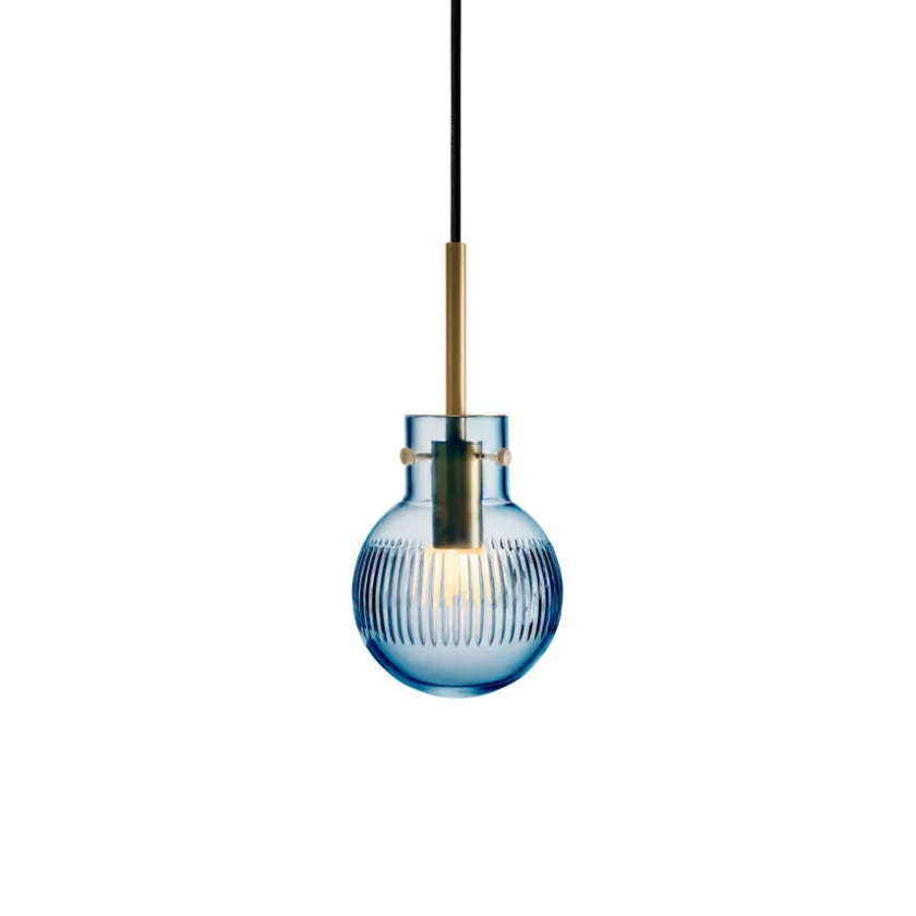 HADELAND GLASSVERK Krystallkule Taklampe Skjær Stålblå Outlet