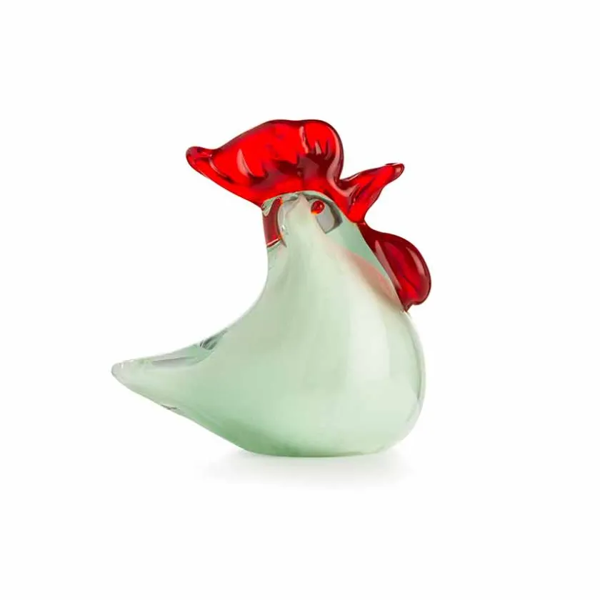 HADELAND GLASSVERK Påskepynt Glasshøne 8cm Grønn New