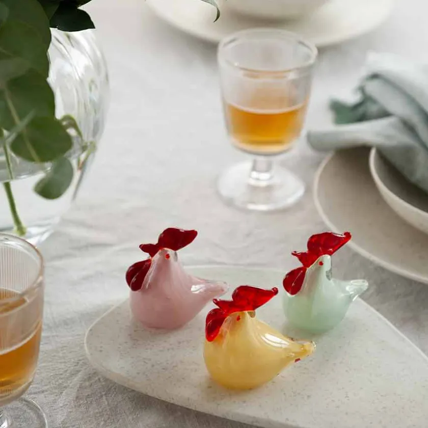 HADELAND GLASSVERK Påskepynt Glasshøne 8cm Grønn New