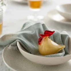 HADELAND GLASSVERK Påskepynt Glasshøne Gul 8cm Hot