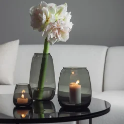 HADELAND GLASSVERK Siccori Vase 20cm Røkgrå Hot