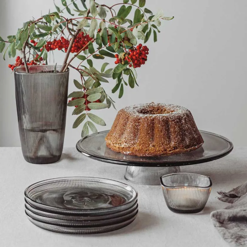 HADELAND GLASSVERK Siri Asjett 20,5cm Røkgrå 4pk Best