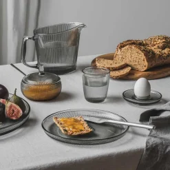 HADELAND GLASSVERK Siri Skål m/Lokk Røkgrå Best