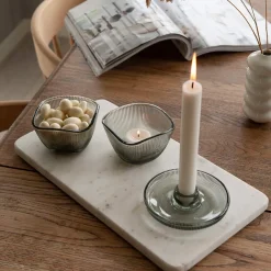 HADELAND GLASSVERK Siri Telysholder 2pk Røkgrå Outlet