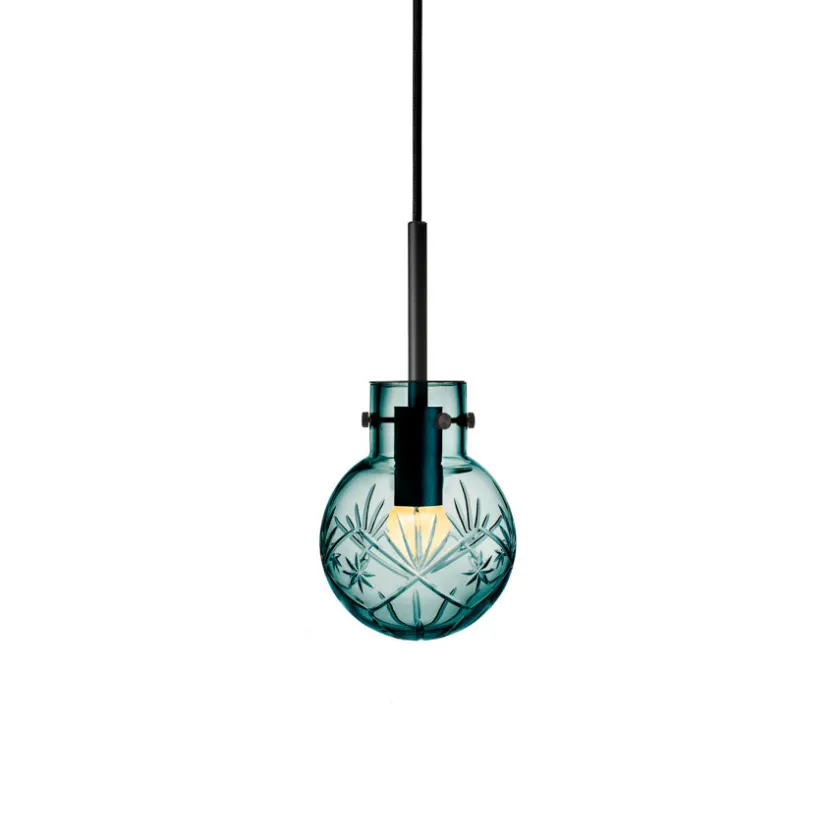 HADELAND GLASSVERK Taklampe Finn Blågrønn New